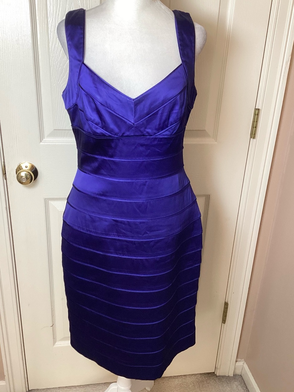 Lauren Ralph Lauren Sleeveless Purple Bandage Sheath Cocktail Dress - Size 10